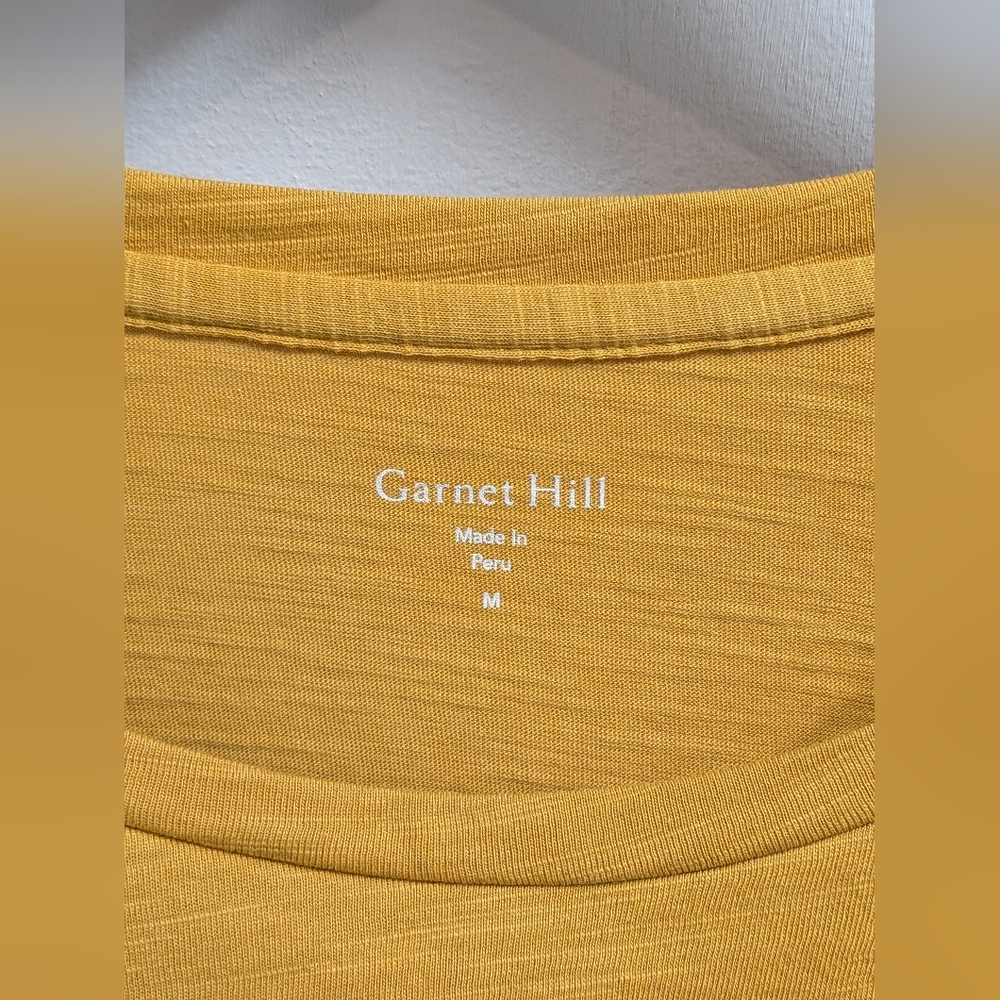 NWT Garnet Hill Organic Cotton Essential Long Sleeve Tee - Mustard - Picture 4 of 5